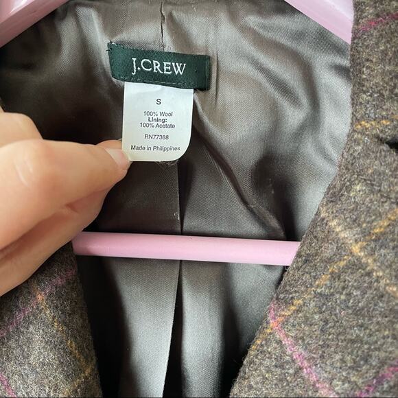 J. Crew Brown Plaid Wool Jacket Size Small - Picture 4 of 5